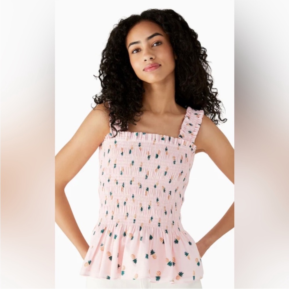 Kate Spade Pink Pineapple top XS